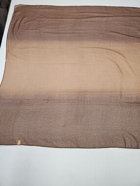 Brown Ombre Sheer Scarf Wrap | Boho Neutral Lightweight Shawl Floral Soft